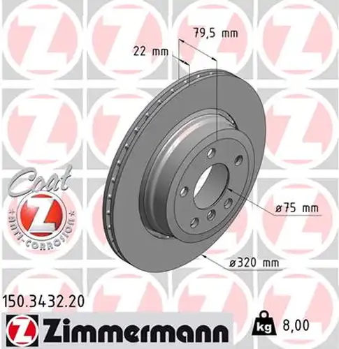 спирачен диск ZIMMERMANN 150.3432.20