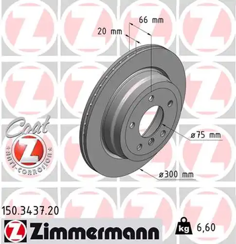 спирачен диск ZIMMERMANN 150.3437.20