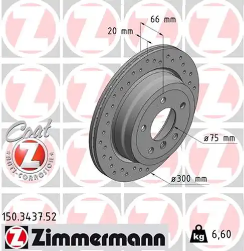 спирачен диск ZIMMERMANN 150.3437.52