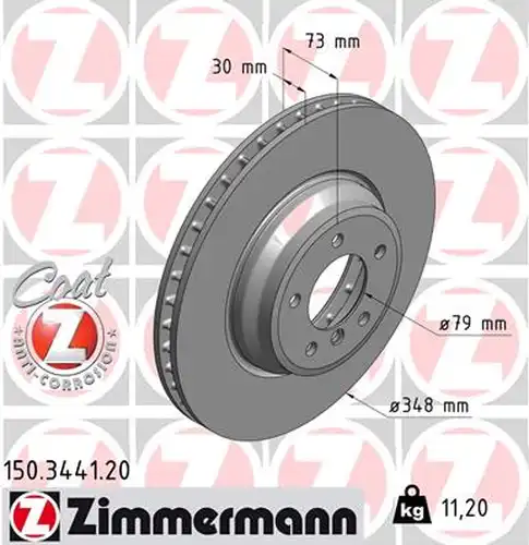 спирачен диск ZIMMERMANN 150.3441.20