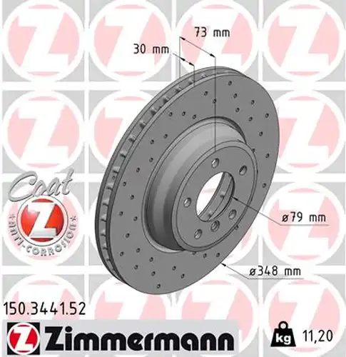 спирачен диск ZIMMERMANN 150.3441.52