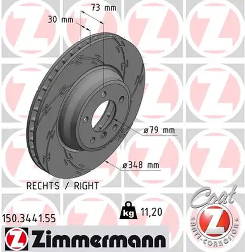 спирачен диск ZIMMERMANN 150.3441.55