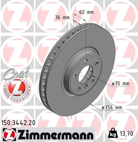 спирачен диск ZIMMERMANN 150.3442.20