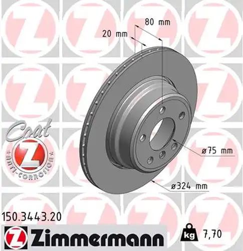 спирачен диск ZIMMERMANN 150.3443.20