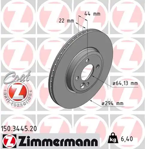 спирачен диск ZIMMERMANN 150.3445.20