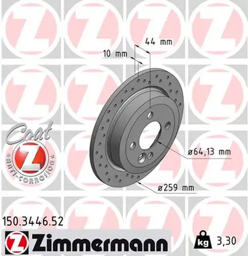 спирачен диск ZIMMERMANN 150.3446.52