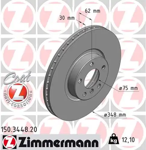 спирачен диск ZIMMERMANN 150.3448.20