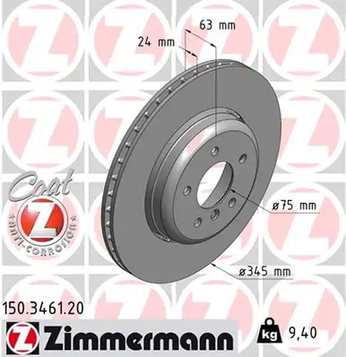 спирачен диск ZIMMERMANN 150.3461.20