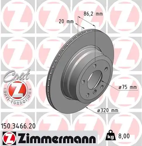 спирачен диск ZIMMERMANN 150.3466.20