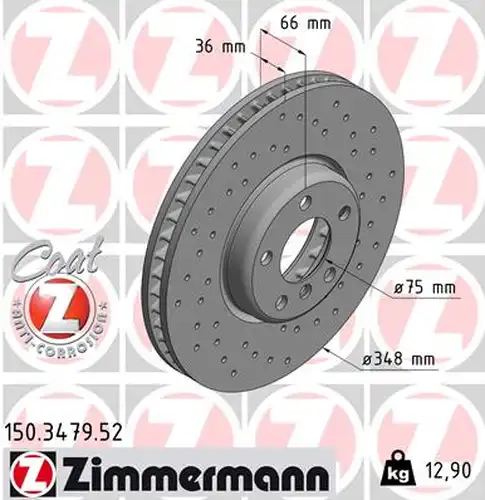 спирачен диск ZIMMERMANN 150.3479.52