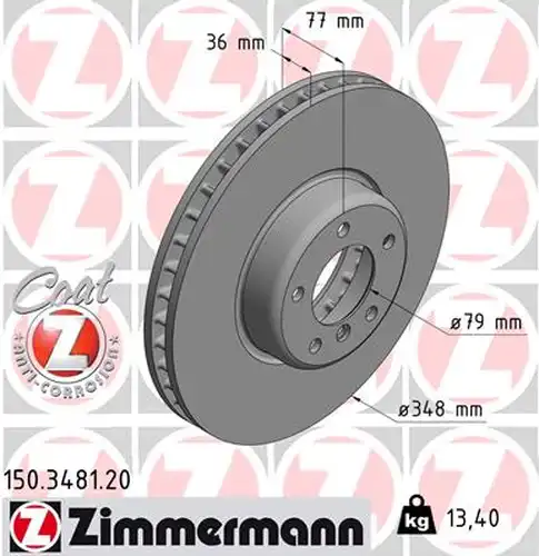 спирачен диск ZIMMERMANN 150.3481.20