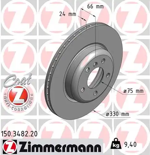 спирачен диск ZIMMERMANN 150.3482.20