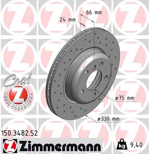 спирачен диск ZIMMERMANN 150.3482.52