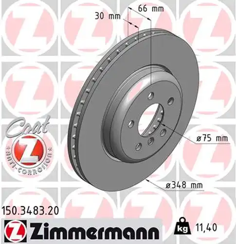 спирачен диск ZIMMERMANN 150.3483.20