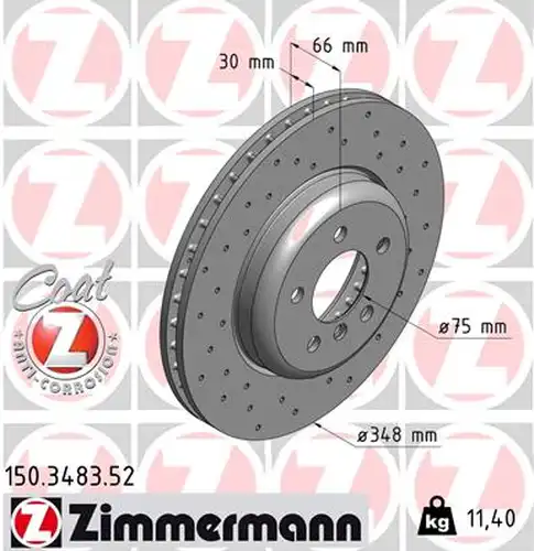 спирачен диск ZIMMERMANN 150.3483.52