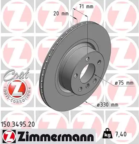 спирачен диск ZIMMERMANN 150.3495.20