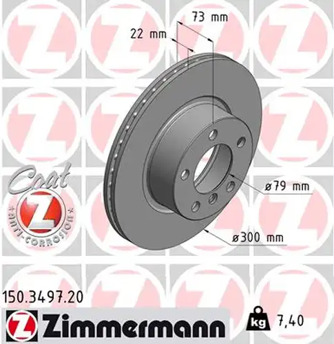 спирачен диск ZIMMERMANN 150.3497.20