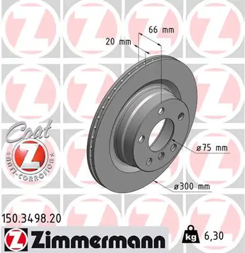 спирачен диск ZIMMERMANN 150.3498.20