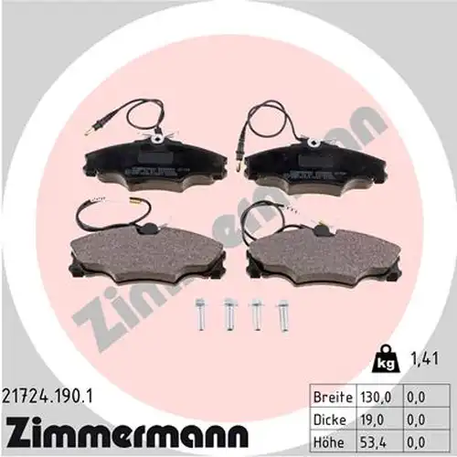 накладки ZIMMERMANN 21724.190.1