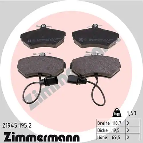 накладки ZIMMERMANN 21945.195.2