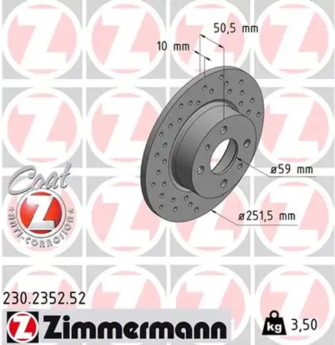 спирачен диск ZIMMERMANN 230.2352.52