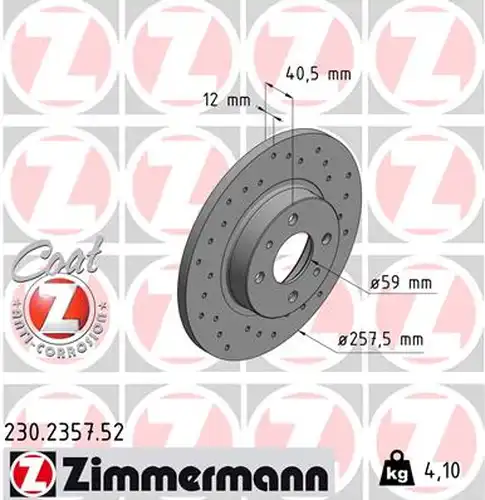 спирачен диск ZIMMERMANN 230.2357.52