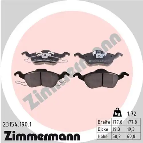 накладки ZIMMERMANN 23154.190.1