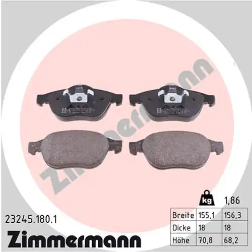 накладки ZIMMERMANN 23245.180.1