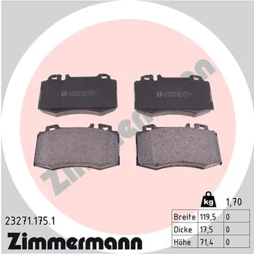 накладки ZIMMERMANN 23271.175.1