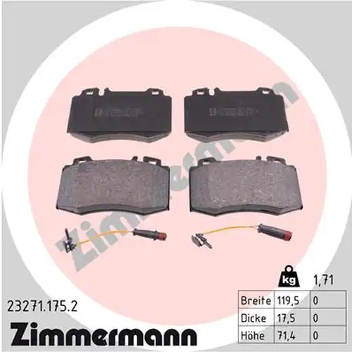 накладки ZIMMERMANN 23271.175.2