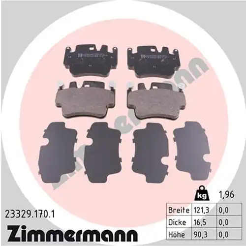 накладки ZIMMERMANN 23329.170.1