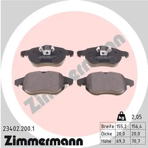 накладки ZIMMERMANN 23402.200.1