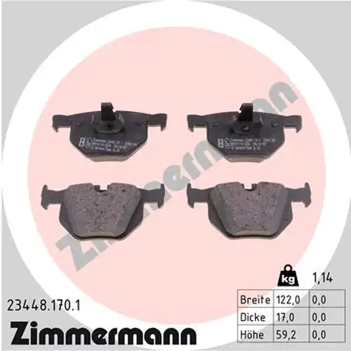 накладки ZIMMERMANN 23448.170.1