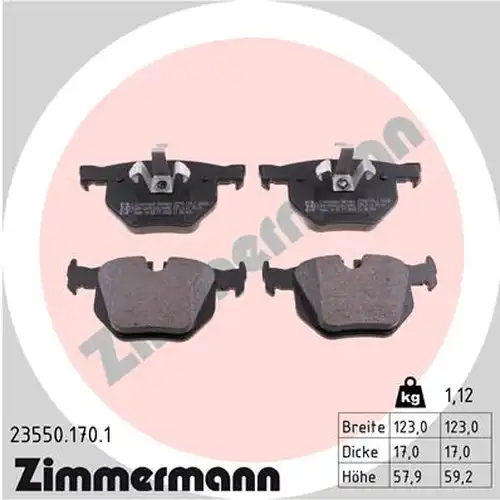 накладки ZIMMERMANN 23550.170.1