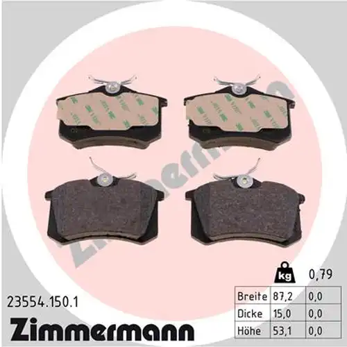 накладки ZIMMERMANN 23554.150.1