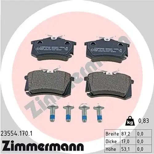 накладки ZIMMERMANN 23554.170.1