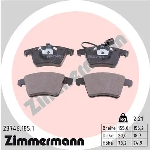 накладки ZIMMERMANN 23746.185.1