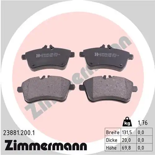 накладки ZIMMERMANN 23881.200.1