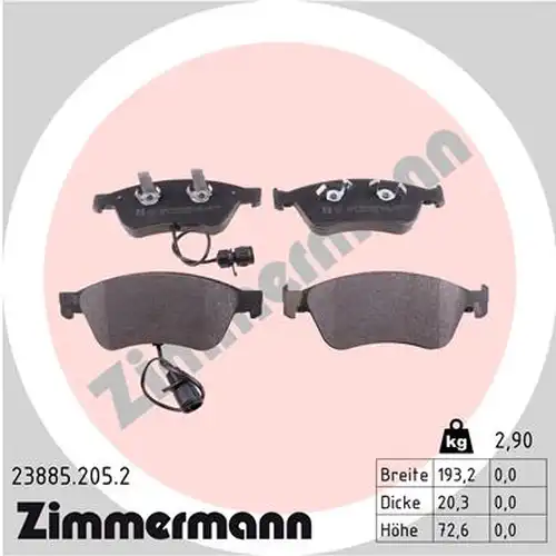 накладки ZIMMERMANN 23885.205.2