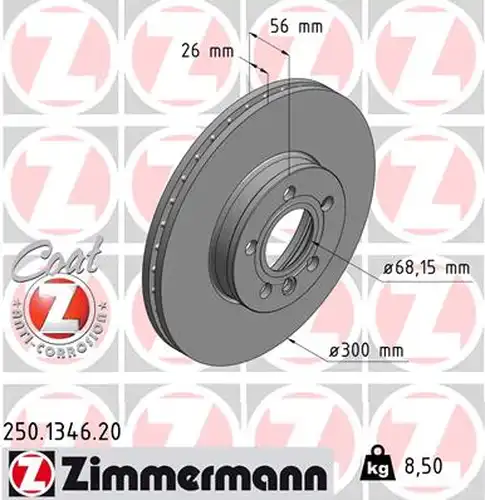 спирачен диск ZIMMERMANN 250.1346.20