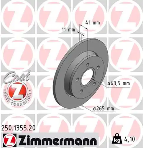 спирачен диск ZIMMERMANN 250.1355.20