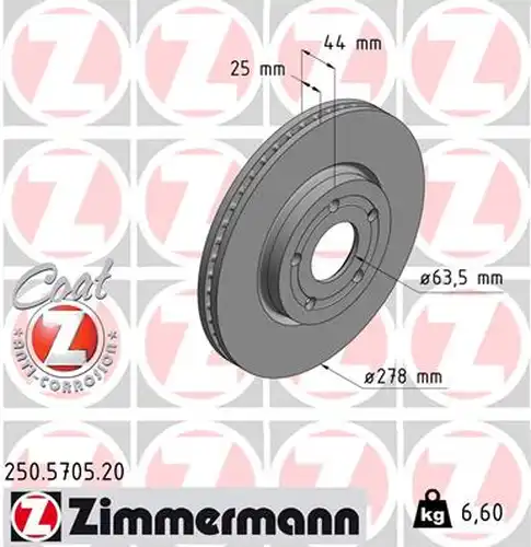 спирачен диск ZIMMERMANN 250.5705.20