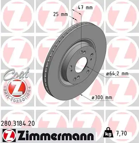 спирачен диск ZIMMERMANN 280.3184.20