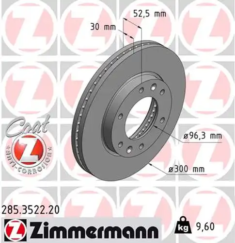 спирачен диск ZIMMERMANN 285.3522.20