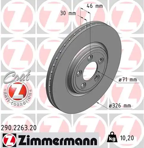 спирачен диск ZIMMERMANN 290.2263.20