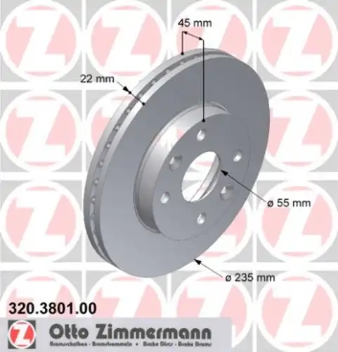 спирачен диск ZIMMERMANN 320.3801.00