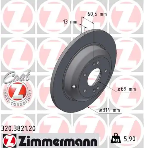 спирачен диск ZIMMERMANN 320.3821.20