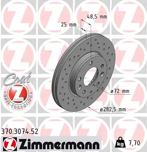 спирачен диск ZIMMERMANN 370.3074.52