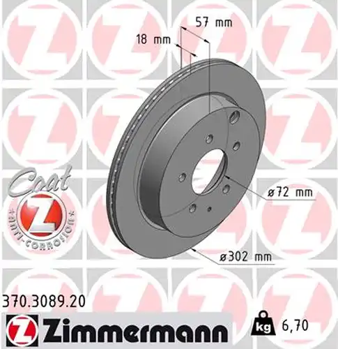 спирачен диск ZIMMERMANN 370.3089.20