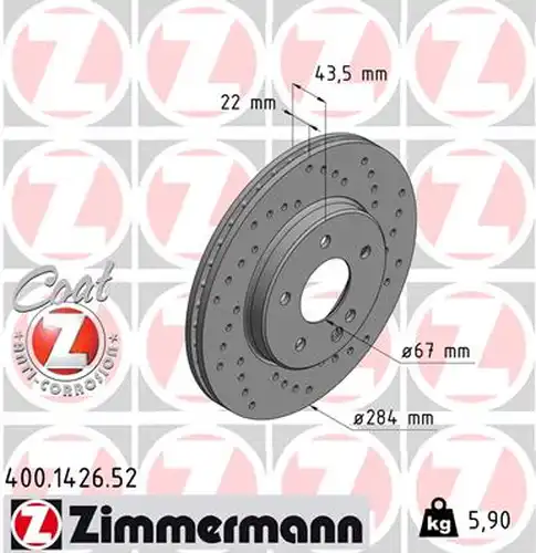 спирачен диск ZIMMERMANN 400.1426.52